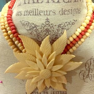 Handmade huge flower necklace